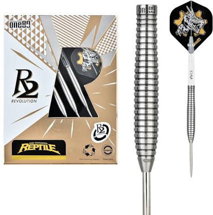 ONE80 Steel Darts R2 Revolution R2 Interchange Re-ptile 2,35 mm Point VHD Steeltip Dart Steeldart mit Wechselspitze neues Innovatives Spitzen Wechselsystem (24 Gramm)