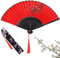 Éventail Pliant pour Femme, Eventail Pliable en Bambou Soie de Style Vintage Chinois pour Decoration Anniversaire Mariage Fête Cadeau
