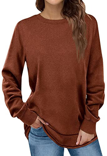 Sweat Shirt Femme Femme Pull Tricoté Col Rond Mode Solide Couleur Col Roulé Chandail Casual Pull à Manche Longue Sweater Sweatshirt Tops Baggy Cintré Sport Vêtements Femme