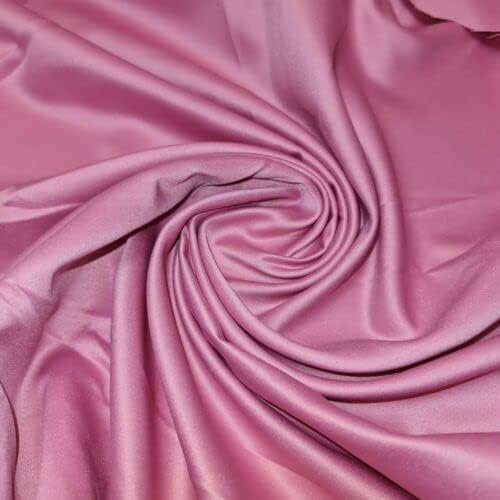 Robe de mariée en tissu satiné duchesse terne de qualité supérieure - Dos crêpe - Rose pâle - 5 m