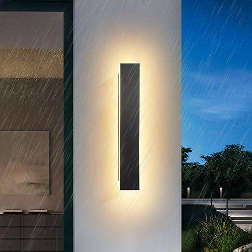 YUEEU LED Wandleuchte Außenlampe 30cm/Ip65 Wasserdicht Lange LED Wandlamp Außenwandleuchte Wand lampe für Badezimmer Gärten Treppenhaus Schlafzimmer Wohnzimmer Lamp Wand Innen