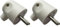 Dio DIO043062 Fiche mâle 2 pôles avec terre sortie latérale Blanc (Lot de 2)