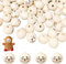 Vocridy 100er Pack Holzperlen mit Gesicht, runde Holzperlen 20 mm, aufziehbare Holzperlen mit Löchern, Holzperlen mit Gesicht Würmer, Holzkugeln mit Gesicht für DIY Schmuck, Armband (katze)