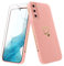 Vauki Coque pour Samsung Galaxy S22 5G avec 2 Verre Trempé, Etui Fille avec Or Motif Coeur Souple TPU Silicone Antichoc Anti-Rayures Housse Compatible avec Samsung Galaxy S22 5G, Rose