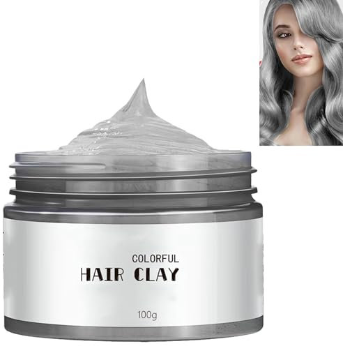 KOAHDE Creme zum Färben von natürlichen Haaren, Silbergrau, Wachs für sofortige Haarfarbe, temporäre Frisur, Graufarbe, Naturhaar, Silbergrau, 100 ml
