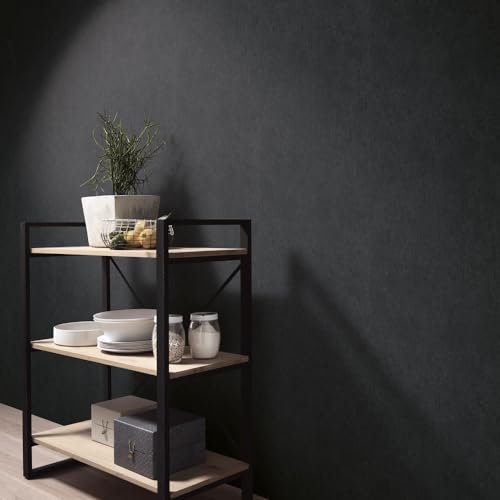 Erismann 10418-15 Papier peint intissé, uni, aspect béton, style shabby industriel, noir
