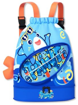 OLYSPM Sac Piscine Enfant,Sac de Piscine Enfant,Sac de Voyage Enfant avec Séparation Humide et Sèche,Sac Natation Imperméable pour Sport,Plage,Voyage pour Garçons et Filles