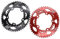 DJC Rennrad-Kettenblatt, 110BCD Doppel-Kettenblatt, 5-armig, oval, 2 x 50 Zähne, 35 Zähne, Kies für Sram Red Rival S350 S900 (oval, 50–35T, rot)