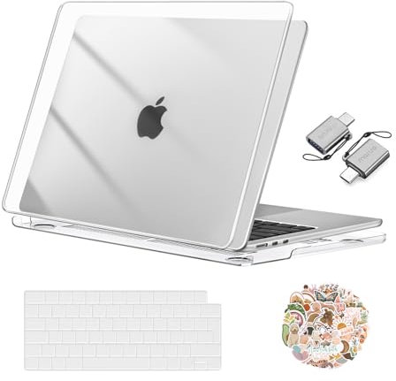 MOSISO Compatible with MacBook Air 13 inch Case 2025 2024 2023 2022 M4 M3 M2 A3240 A3113 A2681, Hard Shell Cover&Keyboard Skin&Laptop Decals&Type C for MacBook Air 13.6 inch Case, Crystal Clear