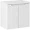 Lomadox Badezimmer Waschtischunterschrank 60cm, weiß mit gerillter Front