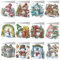 SPEPROECO 12PCS DIY Diamond Art Painting Christmas Cards with Envelopes, Diamond Art Painting Christmas Greeting Cards for Xmas Birthday, Glitter Greeting Cards Xmas Craft for Kids Gifts