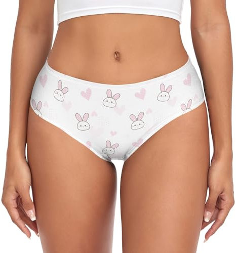 Oarencol Damen-Unterwäsche, niedliches Häschen-Herz, Osterhasen-Höschen für Frauen, freche Bikini-Höschen, Größe XS-XXL, mehrfarbig, M