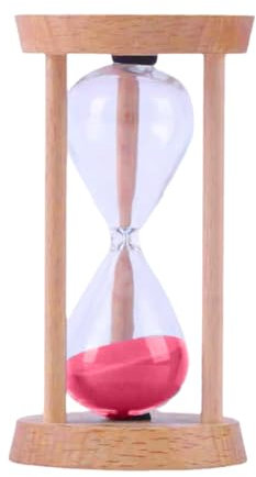 Generic Clessidra da 5 minuti in legno con sabbia, colore: rosa