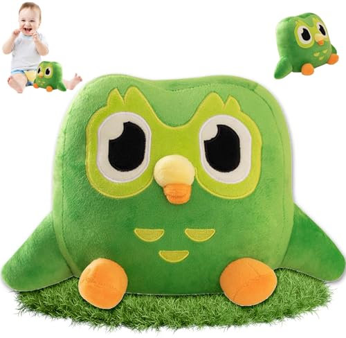 TELAOBAN Green Owl Plush Toy, 20cm Cartoon Grüne Eule Plüschtier, Grüne Eule Plüschtier, Owl Stuffed Animal Toy, Eule Spielzeug Wurfkissen, Geschenke für Jungen, Mädchen, Kinder, Erwachsene