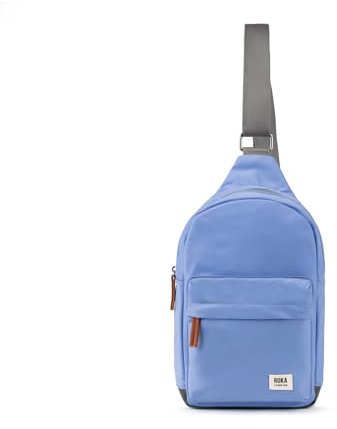 ROKA London Willesden Sling Bag – Lightweight Recycled Nylon Crossbody Bag for Women & Men, Water-Resistant Everyday Shoulder Bag with Secure Zip Pockets & Adjustable Strap (Jacaranda, S)