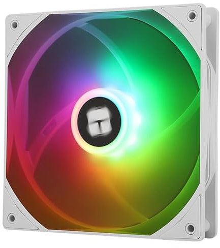 TR-Thermalright TL-C14CW-S Ventilateur PWM CPU 140mm, refroidissement silencieux 1500tr/min, Ventilateur CPU blanc, grand volume d'air 75,8 CFM, LED ARGB