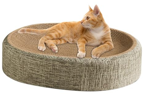 Kratzbrett Katze - 2 in 1 Ovales Katzenkratzbretter Schüssel Nest, Ovales Katzenkratzbretter Schüssel Nest, Lounge Kratzpappe Für Katzen Zum Ausruhen, Schleifen