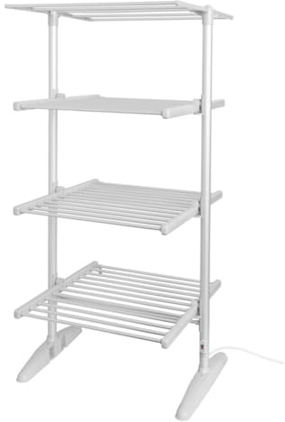 PIFCO 4-Tier Heated Clothes Airer, 300W, 36 Heating Tubes, 30kg Capacity, Foldable with Cover