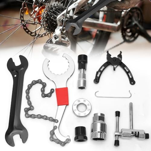 FARYODI Fahrrad Werkzeug Set, 8-teiliges Einschließlich Fahrrad Kassette uhn Kurbel Removal Tool, Rotor Lockring Removal Tool, Unterhalter Remover, für Fahrrad-Reifen Kette Pedal Montage Reparaturen