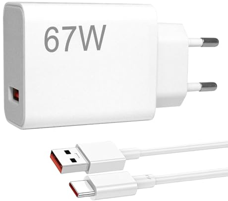 Cargador USB C para Xiaomi 67W con cable Tipo-C de 2m para Xiaomi Civi 4 Pro/Civi 3 /Civi 2/Mix Fold 4/Mix Fold 3/Mix Flip/Mix Flip 2, Red-mi Note 13 Pro/K60/K60E