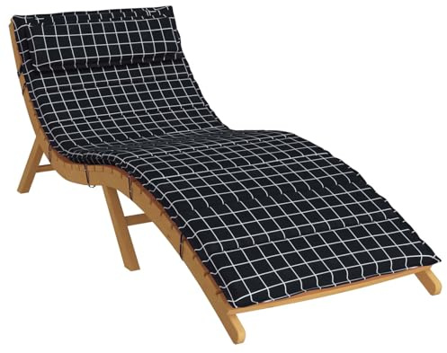 vidaXL Sonnen-Lounger Kissen Schwarz 180 x 60 x 4 cm Oxford-Stoff,