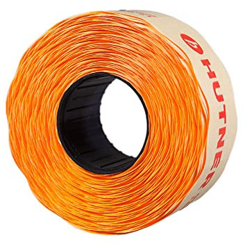 10 Rollen Preisetiketten 26x16 leucht-orange permanent | 11.000 Etiketten | Preisauszeichner Etiketten | Auszeichner Etiketten | HUTNER