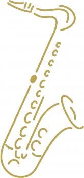 Aufkleber Applikation - Saxophone- AP0672 - versch. Größen Farbe gold, Größe 40cm