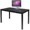 DlandHome Bureau d'Ordinateur Informatique Bureau Industriel 120 x 60cm Postes de Travail Table Salle à Manger Table d’étude/d'écriture pour Maison/Bureau, Noir
