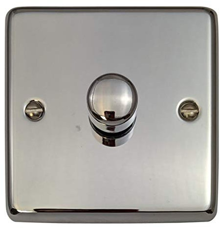 G&H CC511 Standard Plate Polished Chrome 1 Gang 1 or 2 Way V-Pro LED Dimmer Switch