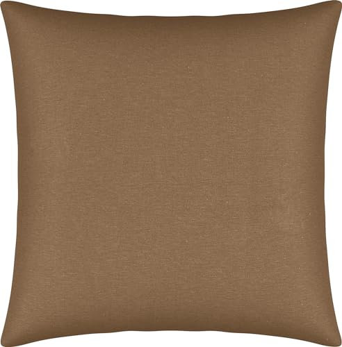 Erwin Müller Kuschelkissenbezug, Kissenhülle Single-Jersey Murnau - braun Größe 40x40 cm - bügelfrei, strapazierstark, elastisch, mit Reißverschluss