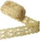 10 Yards Einfassborte Spitze mit Pailletten Lace Borte Band Applikation 9m x 5cm für DIY Kleidung Gardine Vorhang Tischläufer Deko Gold