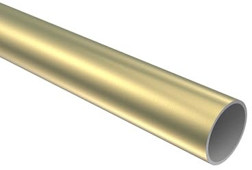 Interdeco Rohr Messing-Optik 20 mm Ø aus Metall für Gardinenstangen, 220 cm
