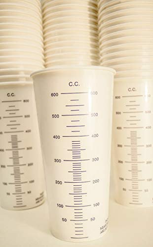 Calibrated Measuring Paint Mixing Waxed Paper Card Cups 600cc x 150
