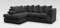 CHICAGO JUMBO CORD CORNER SOFA 5 COLOURS - LEFT/RIGHT HAND (Black Jumbo Cord, Left Hand Corner Sofa)