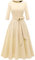 Dresstells Women's Rockabilly Dress, Round Neck, 3/4-Length Sleeves, Festive Dress, Retro, Vintage, Swing, A-Line, Midi-Length Cocktail Dress, champagner, M