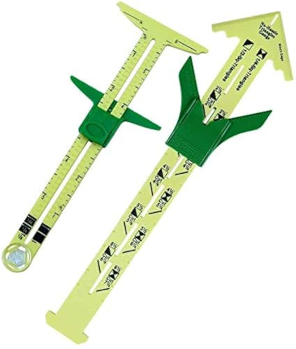 ANCLLO 2 x T-förmige Gleitlehre zum Nähen, Messen, Lineal, Werkzeug, kein Ärger, Dreieckslehre, handliche Saumlehre, Nahtzugabstand, Knopfloch-Abstandshalter und Kreiskompass