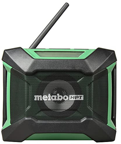 Metabo HPT Radio Bluetooth inalámbrica MultiVolt de 18 V | Solo Herramienta - Sin batería | Tiempo de Funcionamiento de 18 Horas | Am/FM | 9 ajustes preestablecidos | Adaptador de CA Incluido |