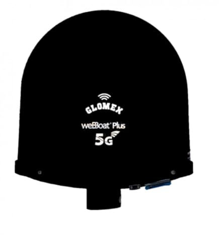 Glomex – Sistema Internet Costiero 5G/Wi-Fi weBBoat Plus (Nero), Modello IT1205PLUS/BK – Dual SIM, Copertura fino a 20 Miglia, Antenne Alta Efficienza, Per tutte le barche – Navigazione Veloce