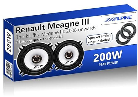 Megane 3 Speaker upgrade Front Door Alpine car speakers 5.25 13cm 200W