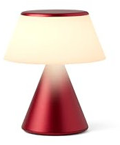 Lexon LUMA M LED-Schreibtischlampe, kabellose Tischlampe mit Dimmfunktion und Multi-Lampen-Synchronisation, 9 Lichtfarben für Büro, Schlafzimmer und Nachttisch, Dunkelrot
