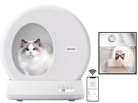 Self-Cleaning Cat Litter Tray, Extra Large Automatic Cat Litter Box, Integrated Camera, Wifi App Control, Safety Protection, Odour Isolation, Smart Cat Litter Tray For Multiple Cats