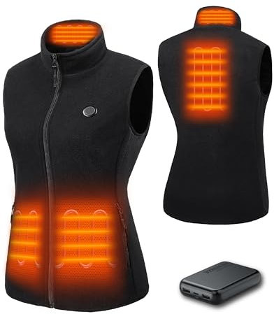 HEWINZE Fleece Beheizbare Weste Damen - Wärme weste mit akku 5V, heizweste jagd.