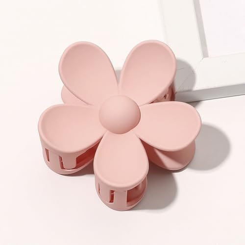 1 pince à cheveux en forme de fleur pour femme - En plastique antidérapant - Pour femme et fille - Pour un port quotidien - Rose foncé