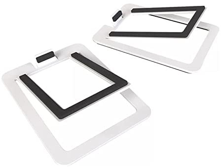 Pieds d'Enceintes Petit Support Audio de Bureau Support de Haut-Parleur en métal Support de Haut-Parleur Anti-Choc 1 Paire Support D'enceinte (Color : White)