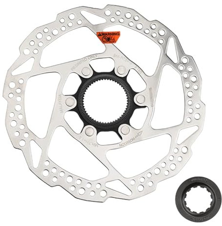 Yongness Fahrrad Center Lock Bremsscheibenrotor, kompatibel mit Shimano SM-RT54 Bremsscheibe 160mm Center Lock Scheibenbremsscheibe mit Verriegelungsabdeckung, geeignet für Rennräder, MTB, BMX