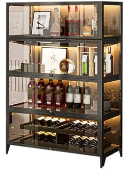 Vitrine D'affichage, Vitrine En Verre Scellée Anti-poussière, Rangement Et Organisation De Protection Pour Bibliothèque Sur Pied, Chambre À Coucher, Salon Petit Espace (Color : Black)