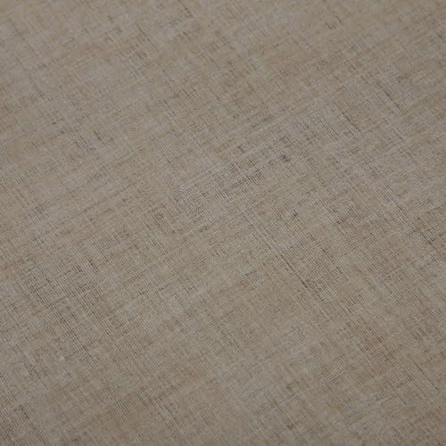 Wachstuch Tischdecke oval abwaschbar Leinenoptik grob Struktur Gartentischdecke fleckenabweisend (Beige, 160x220 cm)