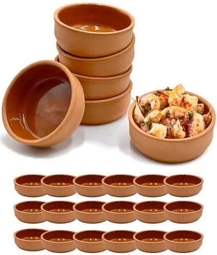 Tapas Schalen Braun | Auflaufformen aus Ton | Cazuela Schale | Schälchen | Mediterran |Tonschalen Braun Ø11,5cm (18)