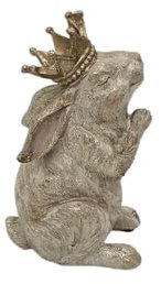 Werner Voß Osterhase Prinz Hase mit Krone 19cm Ostern Frühling Shabby Deko Figur Skulptur Häschen Kaninchen Gold
