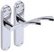 HANDLEZONE® 1 Pair of Lobo Polished Chrome Lever Latch Door Handle Set on Long Backplate, for Internal Doors
